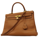 【6fb2959】エルメス ハンドバッグ ケリー35 トゴ ゴールド ゴールド金具 □I刻印 2wayバッグ【中古】レディース