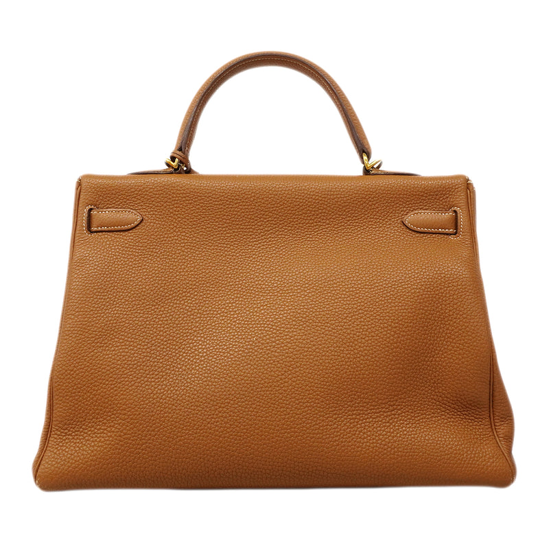 【6fb2959】エルメス ハンドバッグ ケリー35 トゴ ゴールド ゴールド金具 □I刻印 2wayバッグ【中古】レディース