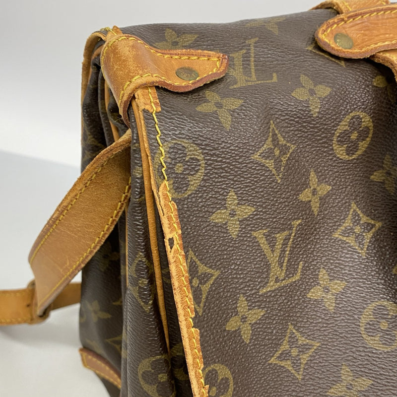 【6fb2992】ルイヴィトン ショルダーバッグ モノグラム ソミュール43 M42252 ブラウン【中古】レディース