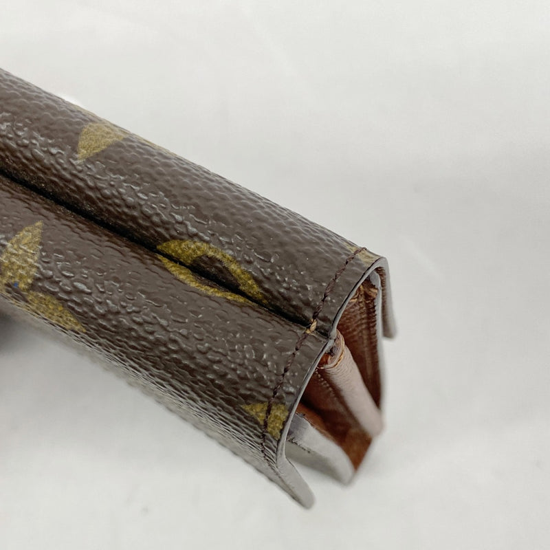 【6fb3038】ルイヴィトン 三つ折り財布 モノグラム ポルトモネビエカルトクレディ M61652 ブラウン【中古】レディース