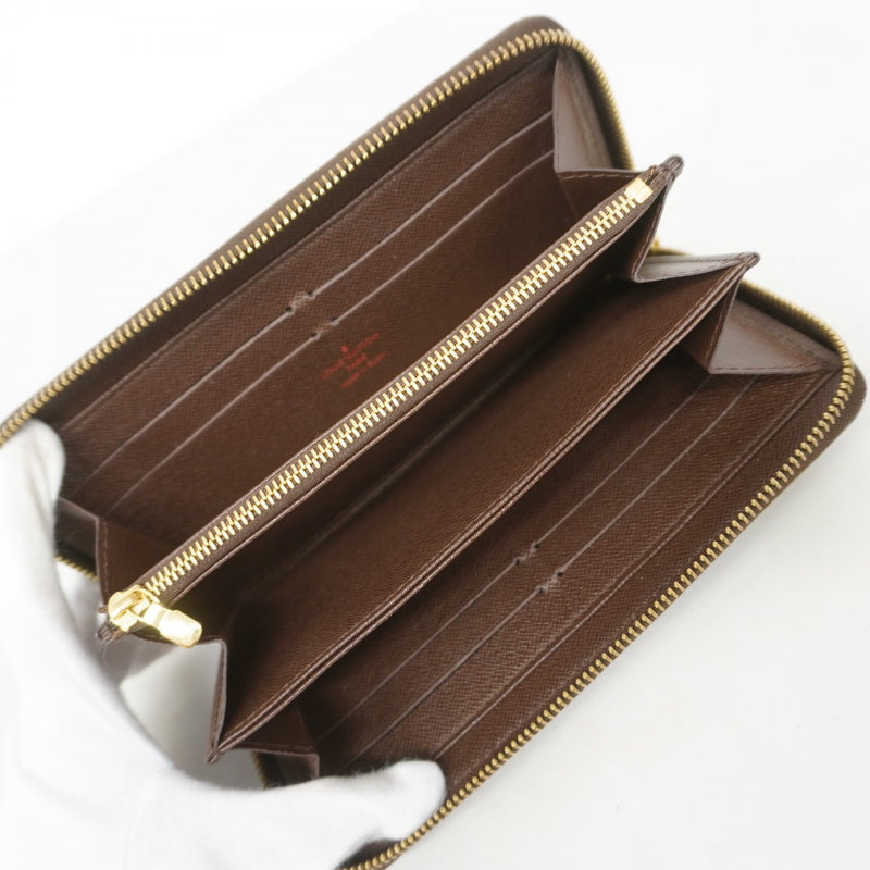 【6fb3042】ルイヴィトン 長財布 ダミエ ジッピーウォレット N60015 エベヌ【中古】レディース