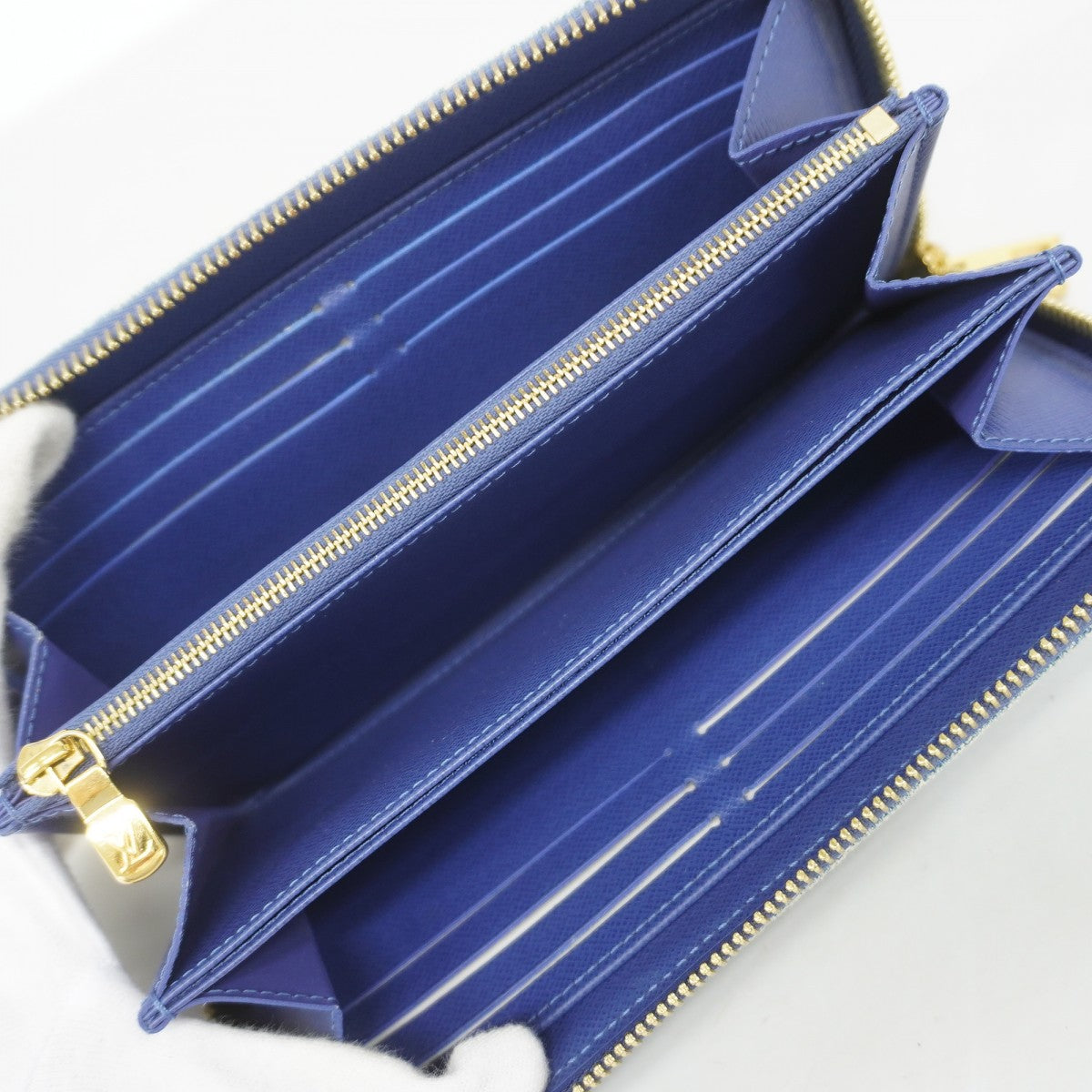 【6fb3084-k】ルイヴィトン 長財布 モノグラム・デニム LVリミックス ジッピーウォレット M82958 ブルー【中古】メンズ レディース ユニセックス