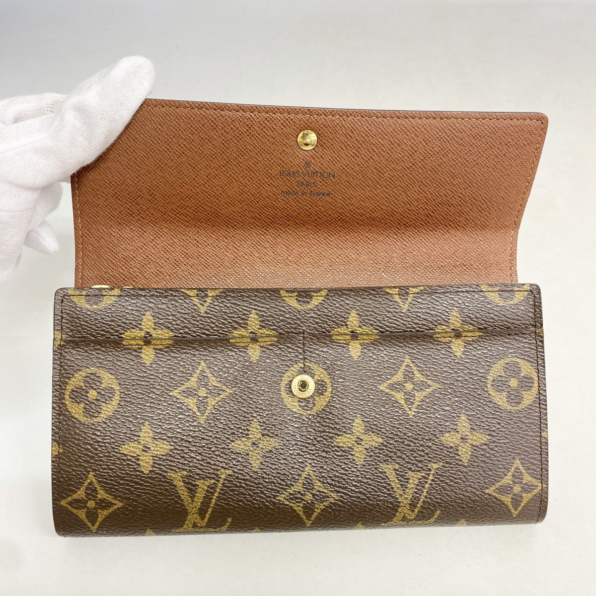【6fb3123】ルイヴィトン 長財布 モノグラム ポルトモネクレディ M61726 ブラウン【中古】レディース