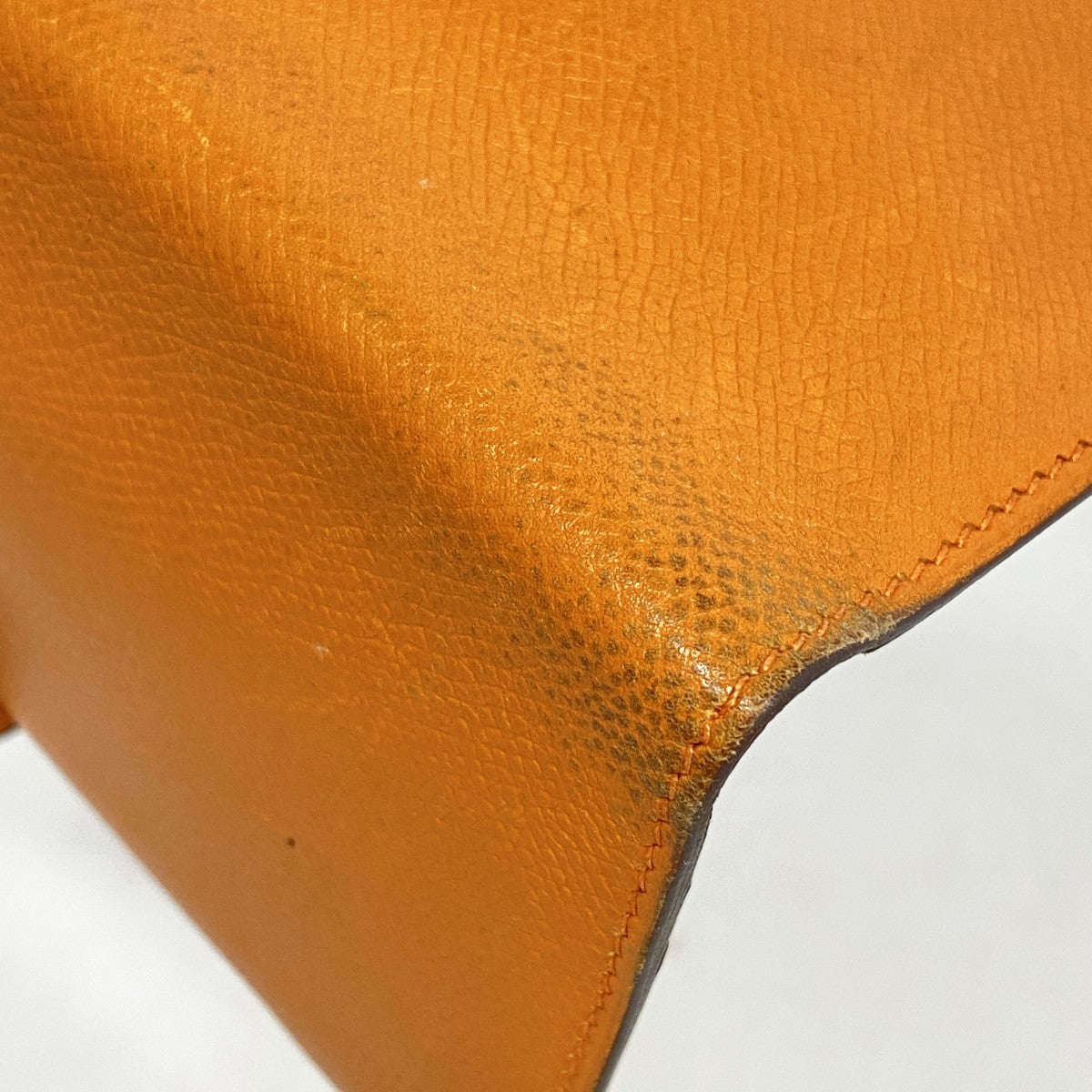 【6fb3126】エルメス 長財布 ベアン ヴォーエプソン オレンジ シルバー金具 □I刻印【中古】レディース