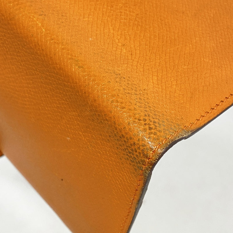 【6fb3126】エルメス 長財布 ベアン ヴォーエプソン オレンジ シルバー金具 □I刻印【中古】レディース