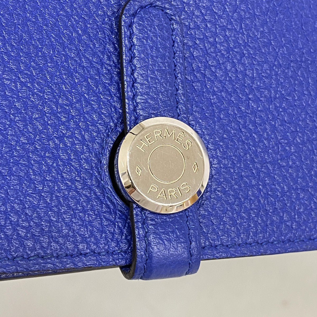 【6fb3127】エルメス 長財布 ドゴンGM トゴ ブルーエレクトリック シルバー金具 T刻印【中古】レディース