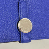 【6fb3127】エルメス 長財布 ドゴンGM トゴ ブルーエレクトリック シルバー金具 T刻印【中古】レディース