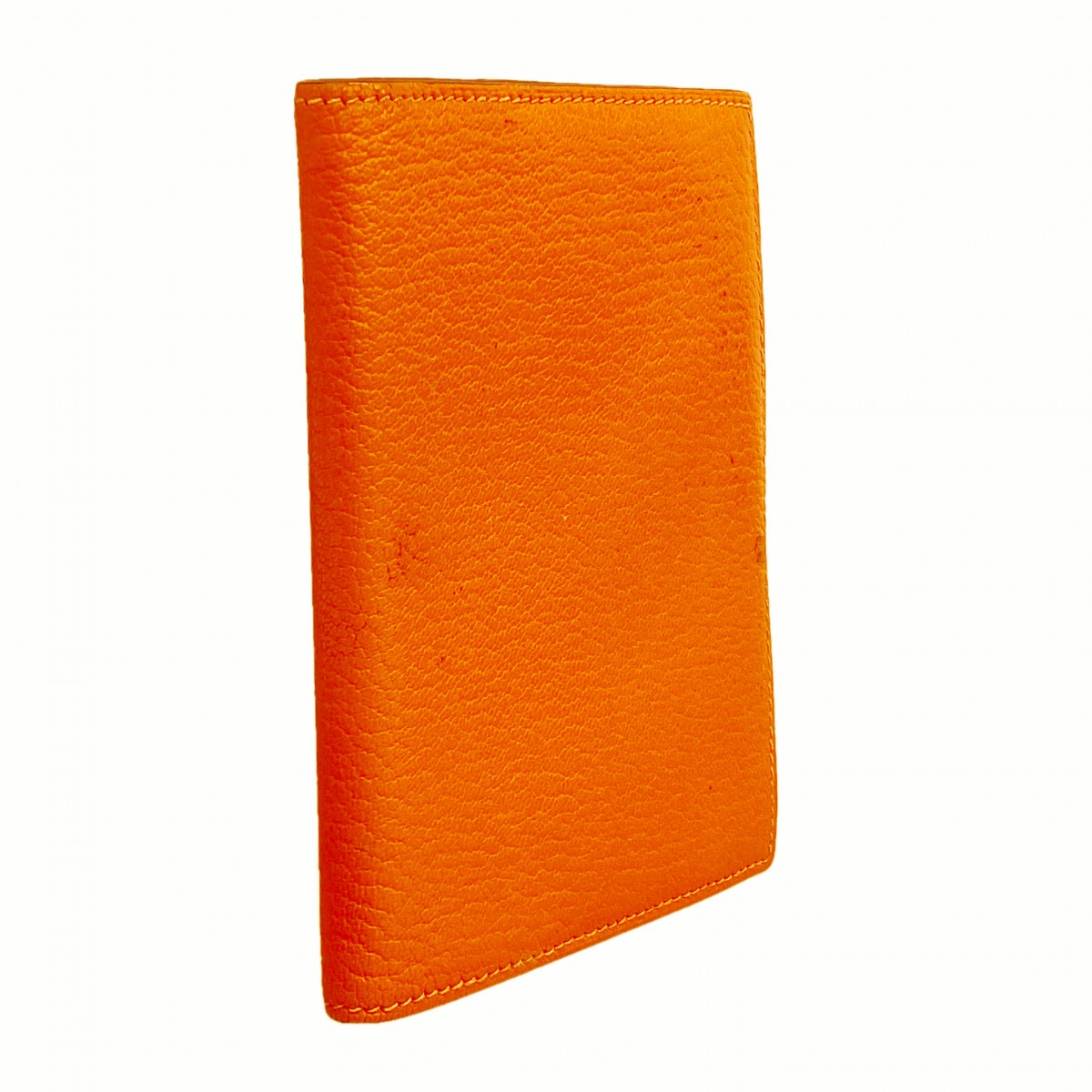 【6fb3128】エルメス 手帳カバー アジェンダ シェブルミゾル オレンジ シルバー金具 □I刻印【中古】メンズ レディース ユニセックス
