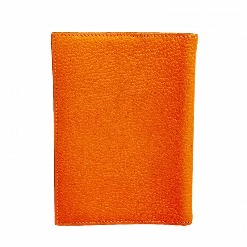 【6fb3128】エルメス 手帳カバー アジェンダ シェブルミゾル オレンジ シルバー金具 □I刻印【中古】メンズ レディース ユニセックス