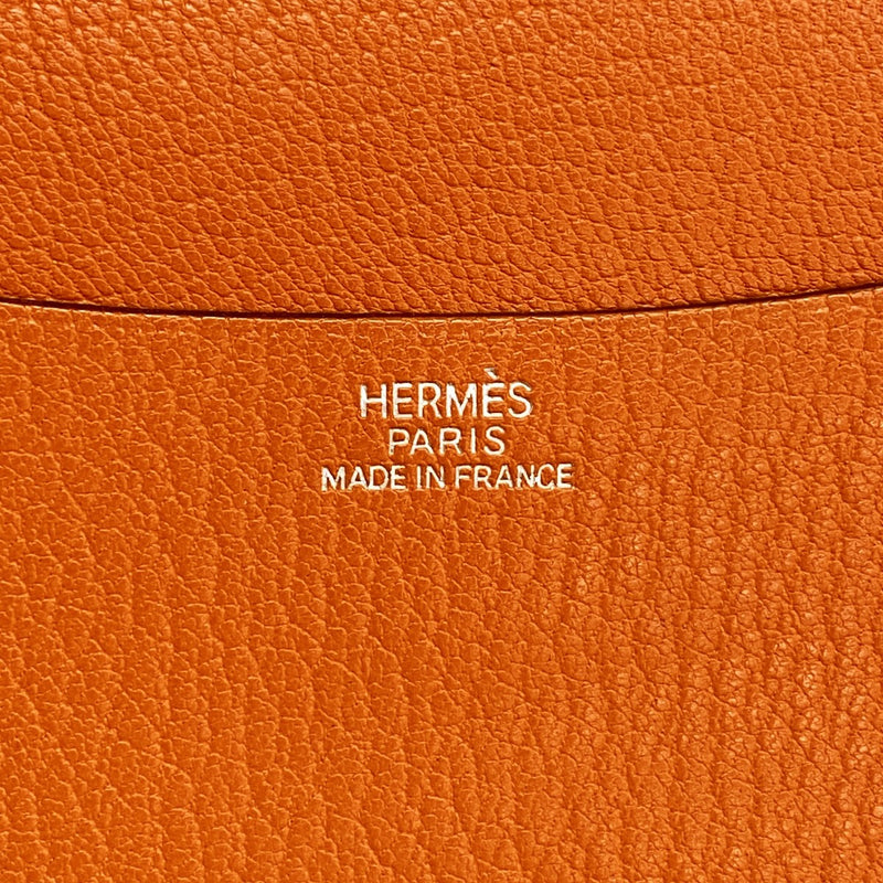 【6fb3128】エルメス 手帳カバー アジェンダ シェブルミゾル オレンジ シルバー金具 □I刻印【中古】メンズ レディース ユニセックス