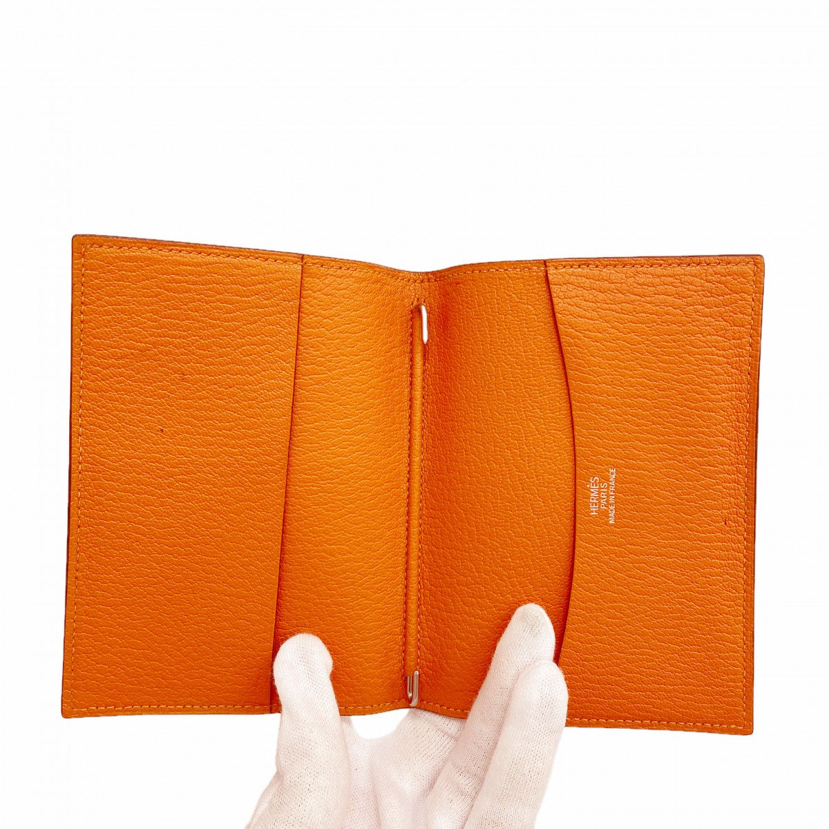 【6fb3128】エルメス 手帳カバー アジェンダ シェブルミゾル オレンジ シルバー金具 □I刻印【中古】メンズ レディース ユニセックス