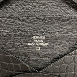 【6fb3129】エルメス 名刺入れ カルヴィ アリゲーターマット ブラック シルバー金具 K刻印【中古】メンズ レディース ユニセックス