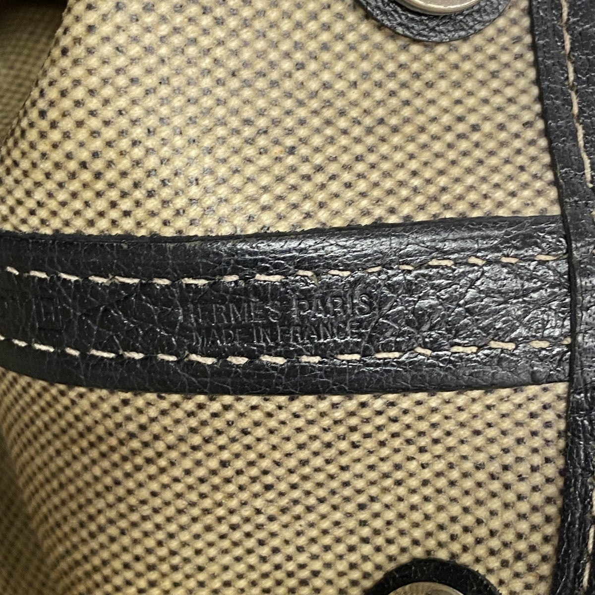 【6fb3130】エルメス トートバッグ ガーデンパーティTPM トワルアッシュ ブラック シルバー金具 □H刻印【中古】レディース