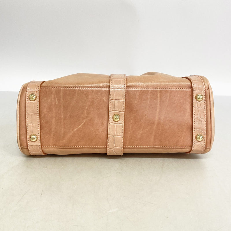 【6fb3144】フェンディ ハンドバッグ レザー ピンク シャンパンゴールド金具【中古】レディース