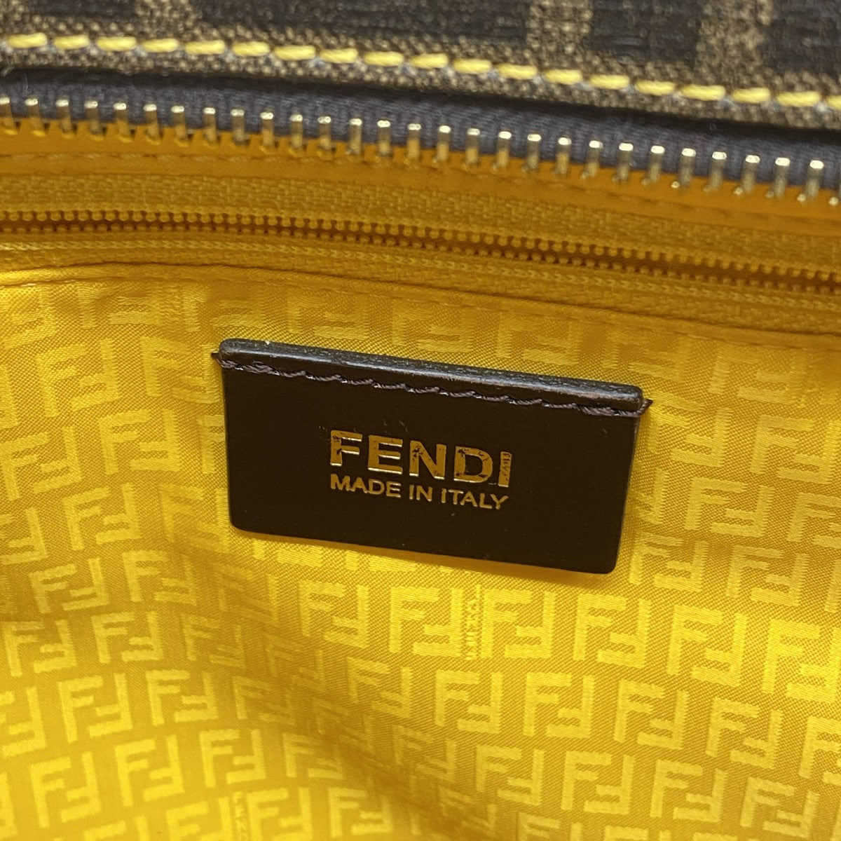 【6fb3145】フェンディ トートバッグ ズッカ PVC ブラウン ゴールド金具【中古】レディース