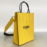 【6fb3161】フェンディ ハンドバッグ ショッピングバッグ レザー イエロー ゴールド金具 2wayバッグ【中古】レディース