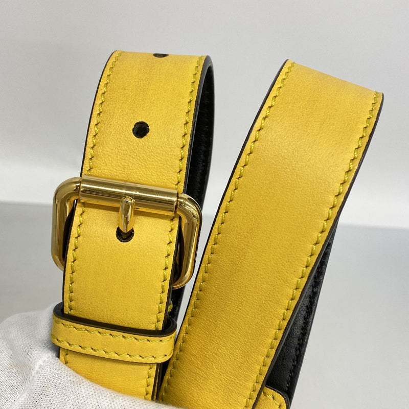 【6fb3161】フェンディ ハンドバッグ ショッピングバッグ レザー イエロー ゴールド金具 2wayバッグ【中古】レディース
