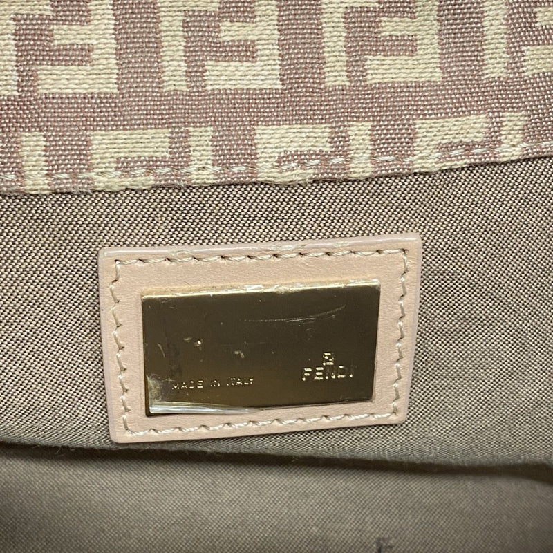 【6fb3163】フェンディ ハンドバッグ ズッキーノ ナイロンキャンバス ピンク シャンパンゴールド金具【中古】レディース