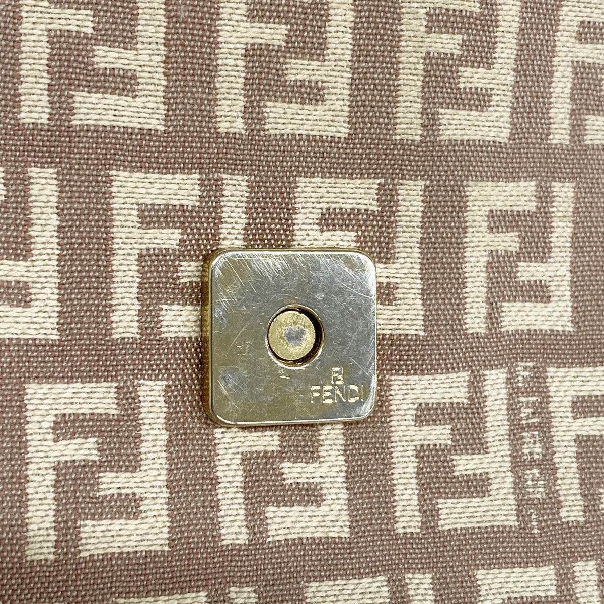 【6fb3163】フェンディ ハンドバッグ ズッキーノ ナイロンキャンバス ピンク シャンパンゴールド金具【中古】レディース