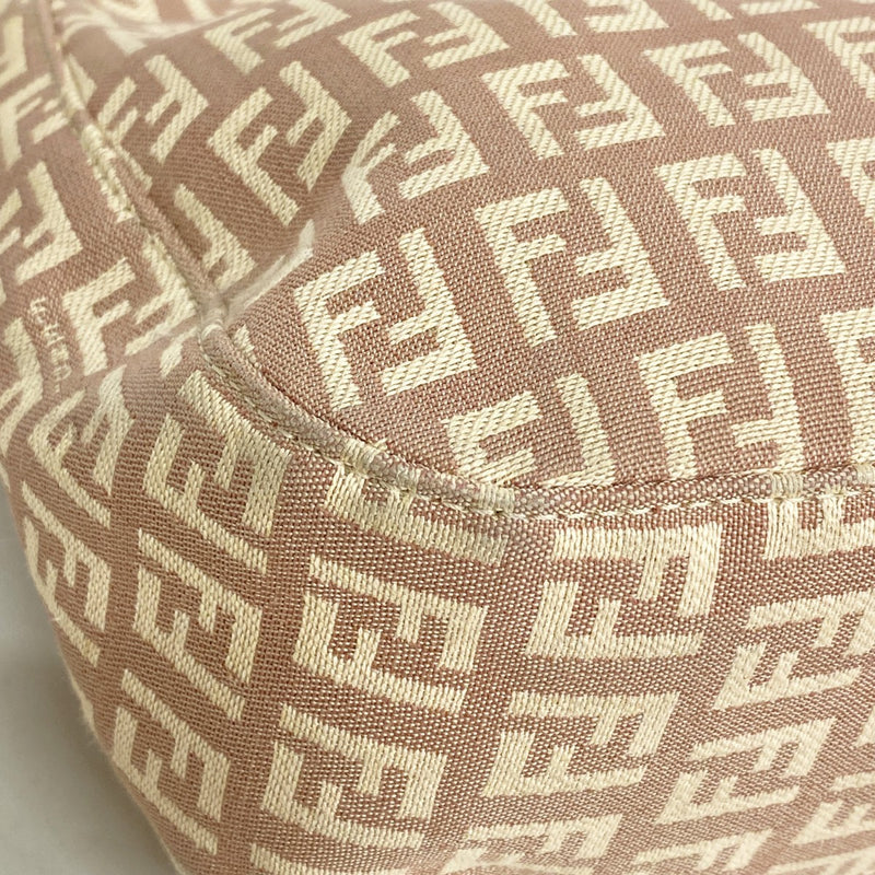 【6fb3163】フェンディ ハンドバッグ ズッキーノ ナイロンキャンバス ピンク シャンパンゴールド金具【中古】レディース