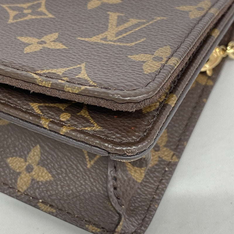 【6fb3164】ルイヴィトン ショルダーバッグ モノグラム ウォレットオンチェーンリリー M82509 ブラウン【中古】レディース