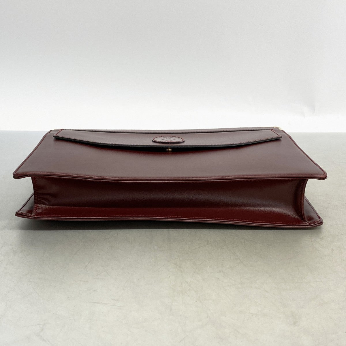 【6fb3179】カルティエ クラッチバッグ マスト レザー ボルドー ゴールド金具【中古】メンズ レディース ユニセックス