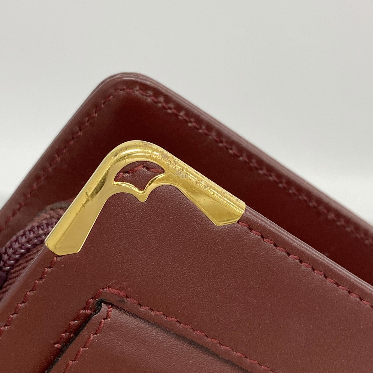 【6fb3179】カルティエ クラッチバッグ マスト レザー ボルドー ゴールド金具【中古】メンズ レディース ユニセックス