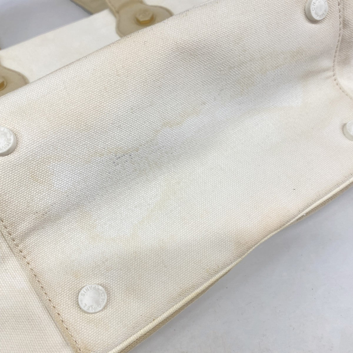 【6fb3181-k】シャネル トートバッグ マシュマロ キャンバス ホワイト ゴールド金具【中古】レディース