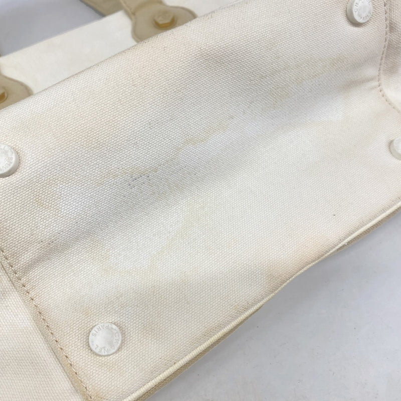 【6fb3181-k】シャネル トートバッグ マシュマロ キャンバス ホワイト ゴールド金具【中古】レディース