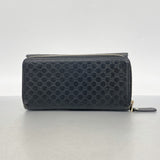【6fb3189-k】グッチ 長財布 マイクログッチシマ 449364 レザー ブラック ゴールド金具【中古】レディース