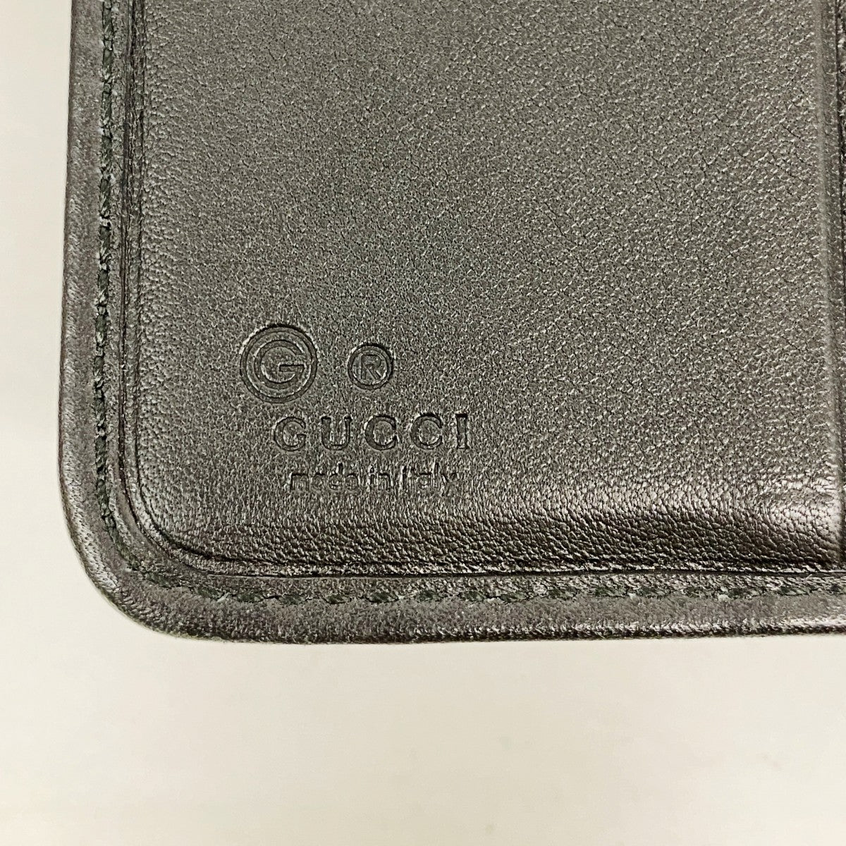 【6fb3189-k】グッチ 長財布 マイクログッチシマ 449364 レザー ブラック ゴールド金具【中古】レディース