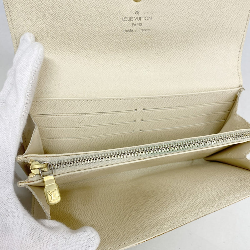 【6fb3203】ルイヴィトン 長財布 ダミエ・アズール ポルトフォイユサラ N61735 ホワイト【中古】レディース