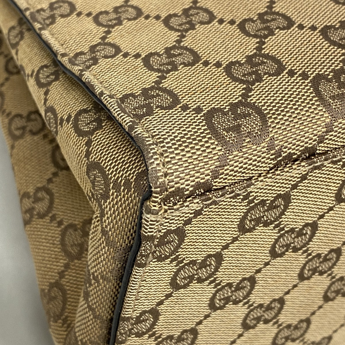 【6fb3208】グッチ トートバッグ GGキャンバス/バンブー 002 1010 キャンバス ベージュ ブラック シルバー金具【中古】レディース