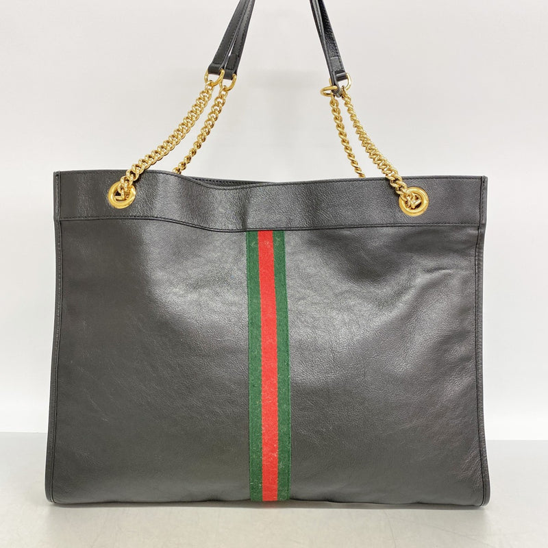【6fb3209】グッチ トートバッグ ラジャ 537219 レザー ブラック ゴールド金具【中古】レディース