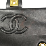 【6fb3212】シャネル ショルダーバッグ ミニマトラッセ チェーンショルダー ラムスキン ブラック ゴールド金具【中古】レディース