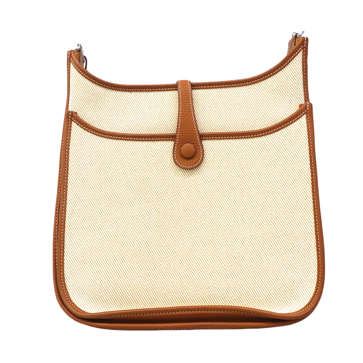 【6fb3222】エルメス ショルダーバッグ エヴリン3PM トワルアッシュ ゴールド シルバー金具 Z刻印【中古】レディース