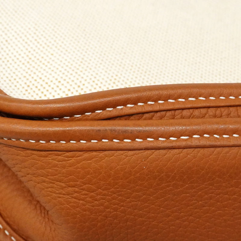 【6fb3222】エルメス ショルダーバッグ エヴリン3PM トワルアッシュ ゴールド シルバー金具 Z刻印【中古】レディース