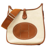 【6fb3222】エルメス ショルダーバッグ エヴリン3PM トワルアッシュ ゴールド シルバー金具 Z刻印【中古】レディース