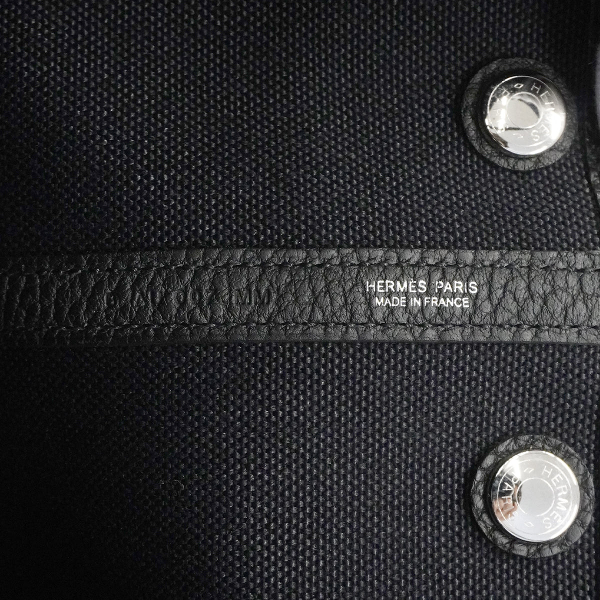 【6fb3223】エルメス トートバッグ ガーデンパーティTPM トワルミリタリー ブラック シルバー金具 B刻印【中古】レディース