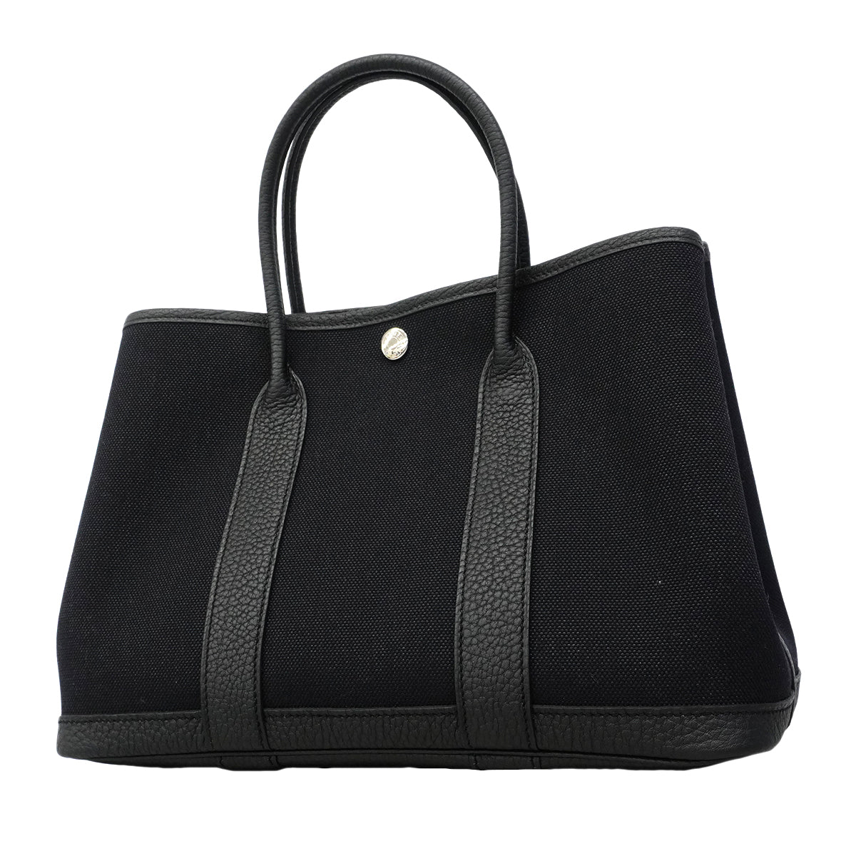 【6fb3223】エルメス トートバッグ ガーデンパーティTPM トワルミリタリー ブラック シルバー金具 B刻印【中古】レディース