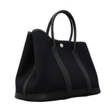 【6fb3223】エルメス トートバッグ ガーデンパーティTPM トワルミリタリー ブラック シルバー金具 B刻印【中古】レディース
