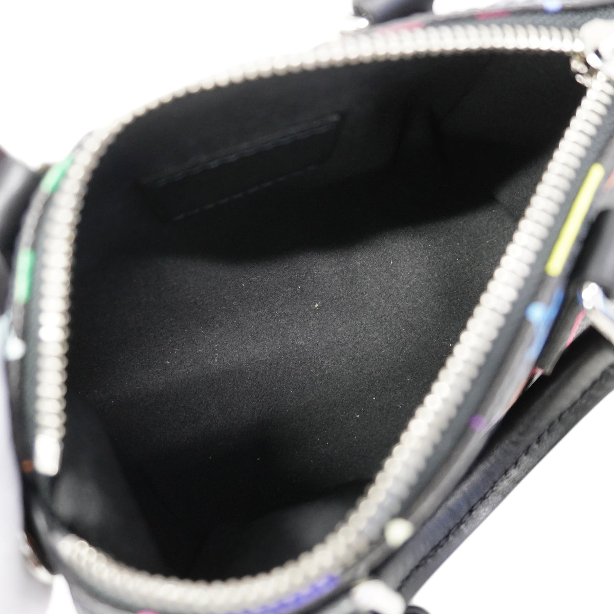 【6fb3224】ルイヴィトン ハンドバッグ モノグラム・マルチカラー LV×TM ナノスピーディ M13406 ブラック 2wayバッグ【中古】レディース