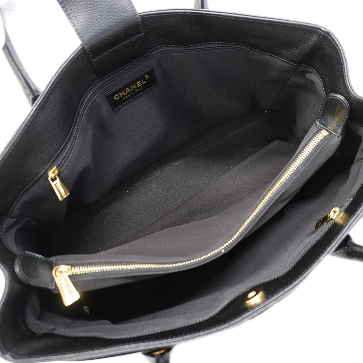 【6fc3226】シャネル トートバッグ エグゼクティブ キャビアスキン ブラック ゴールド金具【中古】レディース
