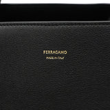 【6fc3227】サルヴァトーレフェラガモ ハンドバッグ ハグ レザー ブラック ゴールド金具 2wayバッグ【中古】レディース