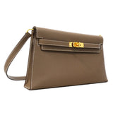 【6fc3241】エルメス ショルダーバッグ ケリーエラン マダム エトゥープ ゴールド金具 B刻印【中古】レディース