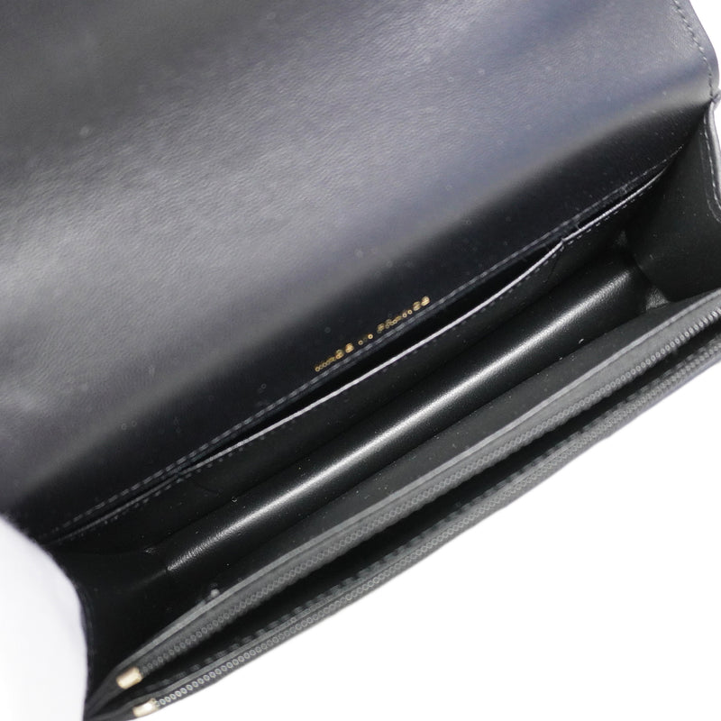 【6fc3250】シャネル フォンケース マトラッセ チェーンショルダー ラムスキン ブラック シャンパンゴールド金具 2wayバッグ【中古】レディース