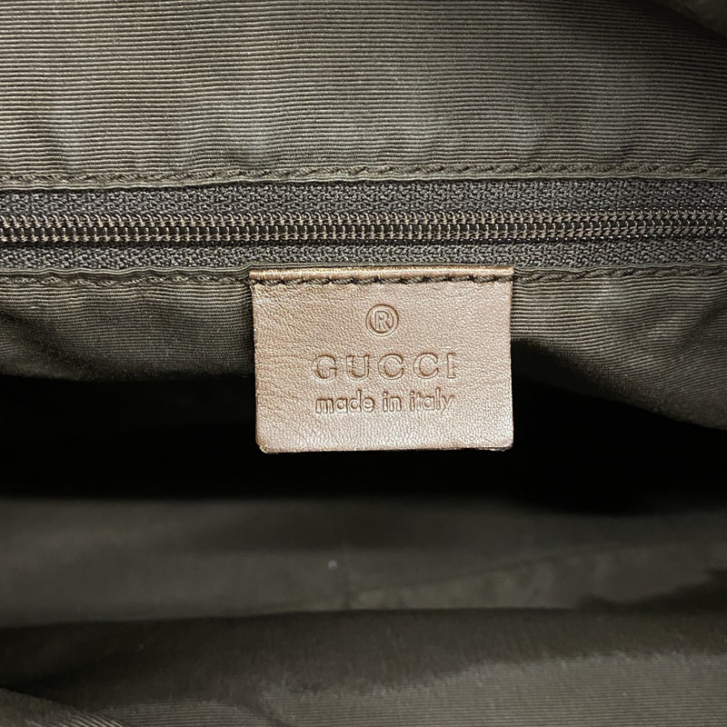 【6fc3254-k】グッチ ハンドバッグ バンブー 001 4095 キャンバス ブラウン シルバー金具 2wayバッグ【中古】レディース