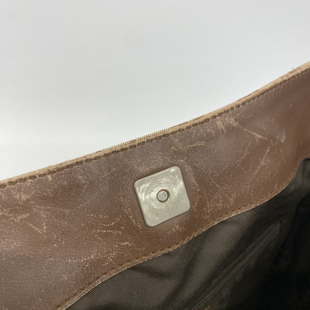 【6fc3254-k】グッチ ハンドバッグ バンブー 001 4095 キャンバス ブラウン シルバー金具 2wayバッグ【中古】レディース