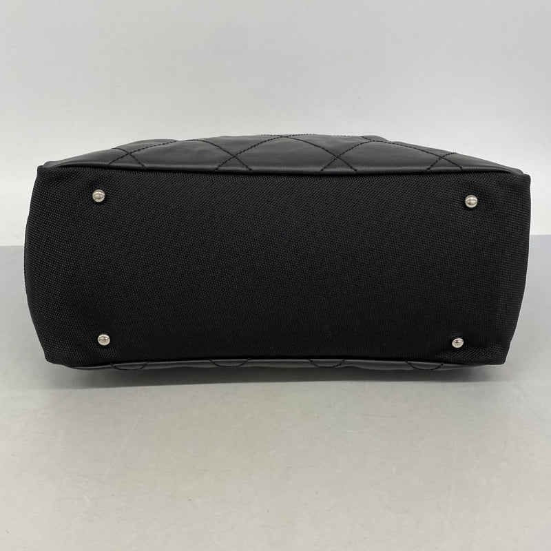 【6fc3255-k】シャネル トートバッグ パリビアリッツ キャンバス ブラック シルバー金具【中古】レディース