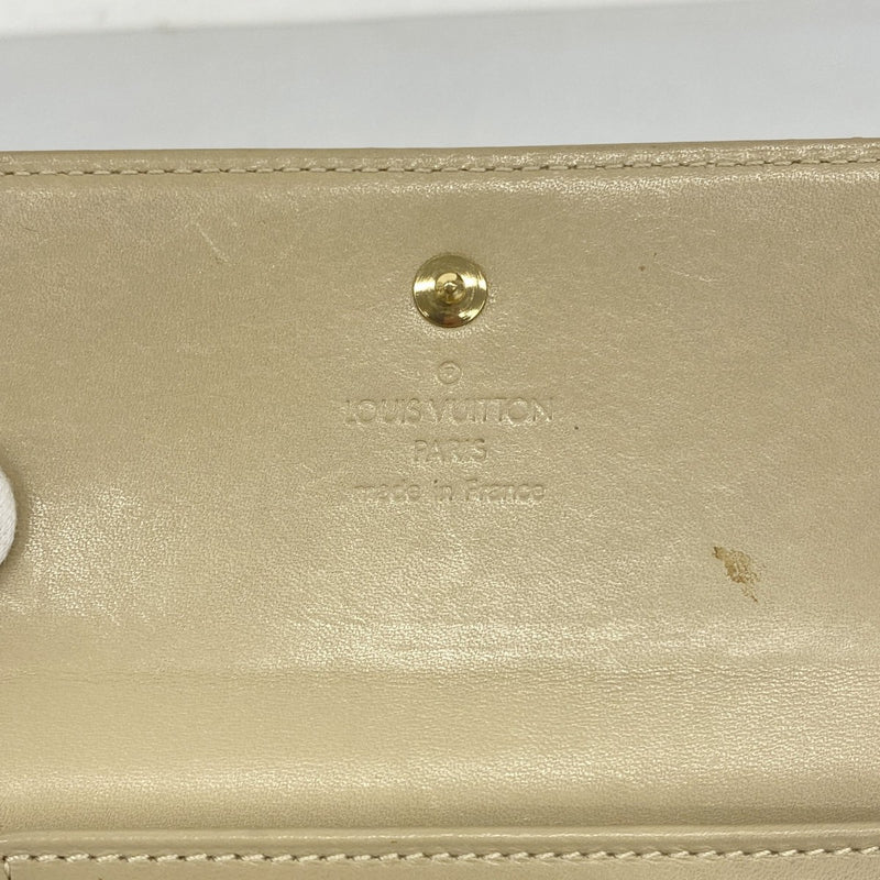 【6fc3259-k】ルイヴィトン 三つ折り財布 ヴェルニ ポルトモネビエカルトクレディ M91167 ベージュ【中古】レディース